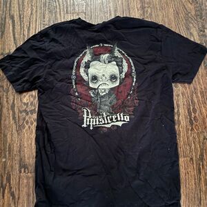 Signore Pipistrello Black Graphic T-Shirt Size L: Bat Boy Italy Horror Folk Tale